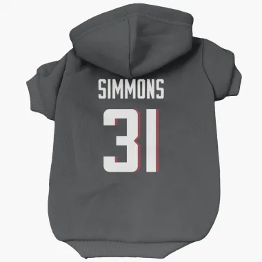 Black Atlanta Falcons Justin Simmons   Dog & Cat Pet Hoodie