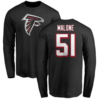 Black Men's DeAngelo Malone Atlanta Falcons Logo Long Sleeve T-Shirt -