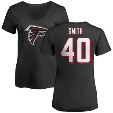 Black Women's Keith Smith Atlanta Falcons Logo Slim Fit T-Shirt -