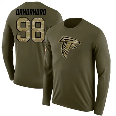 Olive Men's Ruke Orhorhoro Atlanta Falcons Salute to Service Sideline Long Sleeve T-Shirt