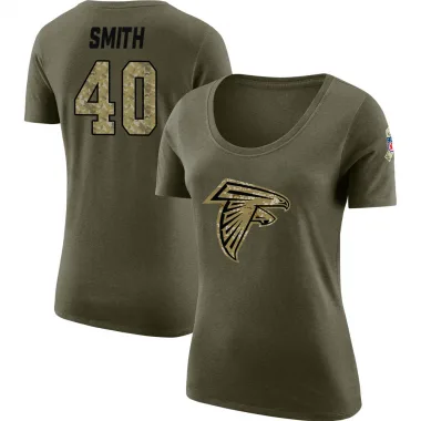 Olive Women's Keith Smith Atlanta Falcons Salute to Service Scoop Neck T-Shirt