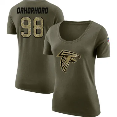 Olive Women's Ruke Orhorhoro Atlanta Falcons Salute to Service Scoop Neck T-Shirt