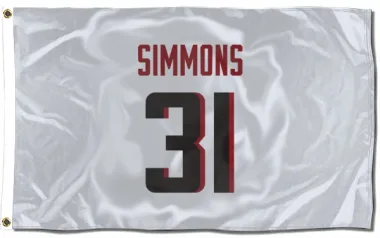 White Atlanta Falcons Justin Simmons   Flag (3 X 5)